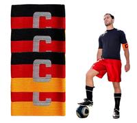 PBAHAUP 4 Pièces Multicolor Football Capitaine Brassard, Brassard Capitaine Foot, Brassards De Capitaine De Football Avec Taille Réglable, Avec Un Logo « C », Pour Enfants Et Adultes, 30 X 9 Cm