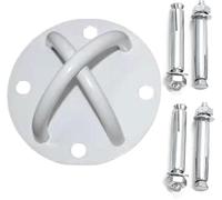 PBDEIOEOE Crochets pour balançoires, Crochets pour hamacs, 1 Ensemble de Crochets pivotants, Plaque Fixe et Disque, matériel Chaise à Charge Lourde for(White)