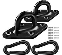 PBDEIOEOE Crochets pour balançoires, Crochets pour hamacs, Lot de 2 Crochets à œillet en Acier Inoxydable Diamond Wall for Sac Sable Noir, Longueur 100 mm