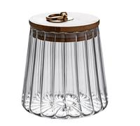 PBDEIOEOE Pots à confiture, Glass Storage Jar With Lid Pack of 2 Clear 11.5x8..5cm(Tapered)
