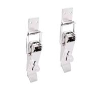 PBDEIOEOE Verrou à genouillère à Ressort Lot de 2 fermoirs à Ressort en Acier Inoxydable à 90 degrés avec Fermoir à Bascule et Fermoir à loquet argenté(304 Stainless Steel,503 A4)