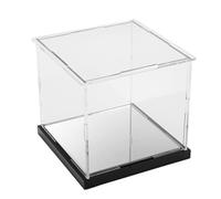 PBDEIOEOE Vitrine en Acrylique, Boîte cubique à Base Noire for Bureau, Support de Rangement for modèles de Collection(20x10x20cm)