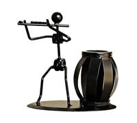PBENO Pot Stylo Porte-Stylo de Bureau créatif, Rangement de Papeterie de Dessin animé, Instrument de Musique en Fer, Artisanat en métal, Ornements Stylo Pot Rangement(Flute)