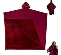 PBFELY Cape lestée à capuche surdimensionnée à manches longues unisexe, Rouge, Taille unique