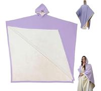 PBFELY Cape lestée à capuche surdimensionnée à manches longues unisexe, violet, Taille unique