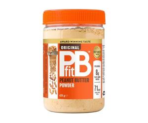 PBfit Original Beurre de Cacahuète en Poudre - Poudre d'Arachides Riche en Protéines et Pauvre en Matières Grasses - Protéines Végétales pour Smoothies, Desserts, Petits Déjeuners... - Pot 425 g