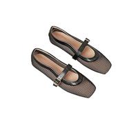 PBHGMGEBLV Ballerines en Maille Grande Taille Mary Jane, Chaussures Simples et Confortables à Enfiler for Femmes(Black,37EU)