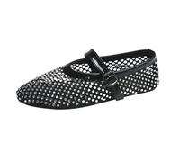 PBHGMGEBLV Ballerines en résille for Femmes, Chaussures Mary Jane en Maille, Chaussures d'été for Femmes, Grande Taille(Black,36 EU)