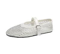 PBHGMGEBLV Ballerines en résille for Femmes, Chaussures Mary Jane en Maille, Chaussures d'été for Femmes, Grande Taille(White,43EU)