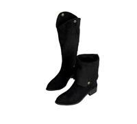 PBHGMGEBLV Bottes de cowboy longues style western rétro à deux usages for femmes, idéales for toutes les occasions(Black,38EU)