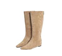 PBHGMGEBLV Bottes hautes for femmes, simples et tendance, polyvalentes, à talon moyen, élégantes(Khaki,37EU)