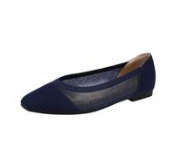PBHGMGEBLV Chaussures Plates Creuses en Maille tricotée for Femmes(Blue,38EU)