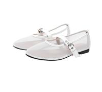 PBHGMGEBLV Mary Janes for Femmes, Chaussures Plates décontractées en Maille avec Boucle et Sangle, Couleur Unie(White 1,42EU)