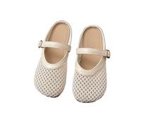 PBHGMGEBLV Pantoufles d'été Creuses en Filet de pêche Baotou à Fond Plat et Boucle en Maille for Femmes(White,35 EU)