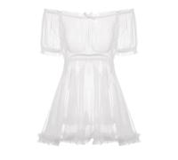 PBHGMGEBLV Pyjama Sexy et Mignon, Robe de détente Transparente for Babydoll(XL (62.5-65 kg))