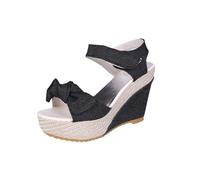 PBHGMGEBLV Sandales compensées à talons hauts for femmes(Black,40EU)