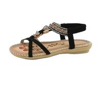 PBHGMGEBLV Sandales d'été à talons bas et semelles souples for femmes(Black,39EU)