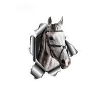 PBHYDK 2 Pcs Autocollants De Voiture Décor Moto Stickers Autocollant Déchiré en Métal Cheval Accessoires Décoratifs Creative Étanche PVC 17 Cm Ordinateur Portable Valise Camion De Voiture Decal