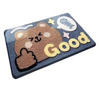 PBNANHGZZ Tapis de Sol spécifique à la pièce, 1, Absorbant l'eau, séchage Rapide, Pied Maison, Dessin animé en Peluche, Porte Salle Bain, Toilettes Panda(Bear,40x60cm15.7x23.6in)