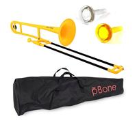PBONE 700642 Trombone avec embouchure et housse, Jaune