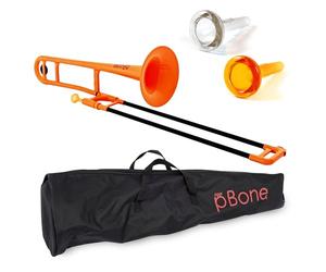 PBONE 700647 Trombone avec embouchure et housse, Orange