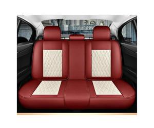 Pbqenxb Housse de Sieges Auto Housses Siège Auto en Cuir pour Lada pour Granta pour Vesta SW pour Cross 2114 pour Xray pour Kalina pour Largus(Beige Red Rear)