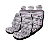 Pbqenxb Housse Sieges Auto Universel Ensemble Complet Housses Sièges Auto Rayées avec Protège-Ceintures Housse Volant Universelle Lavable pour Voitures(Pink White)