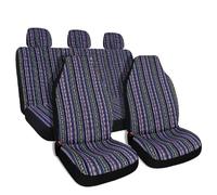 Pbqenxb Housse Sieges Auto Universel Ensemble Complet Housses Sièges Auto Rayées avec Protège-Ceintures Housse Volant Universelle Lavable pour Voitures(Green Purple)