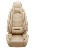 Pbqenxb Housse Sieges Auto Universel pour VW pour Polo pour Atlas pour Jetta pour Bora pour EOS pour Sharan pour Variant pour Beetle pour Scirocco UP Support Lombaire 3D Cuir PU(A-Beige 5 Seat)
