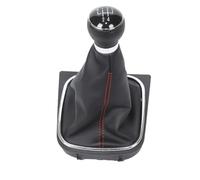 Pbqenxb Pour VW Pour Golf 5 V 6 VI MK5 MK6 Pour Jetta 2005-2014. Pommeau Levier Vitesses 5/6 Rapports Avec Soufflet Cuir Voiture Pommeau Levier Vitesses(5 Speed Red Line)