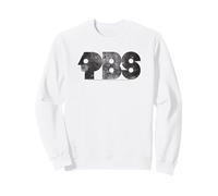 PBS Black Distressed Retro Logo Public Broadcasting Service Sweatshirt
