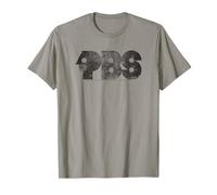 PBS Black Distressed Retro Logo Public Broadcasting Service T-Shirt