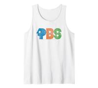 PBS Colorful Distressed Logo Public Broadcasting Service Débardeur
