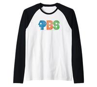 PBS Colorful Distressed Logo Public Broadcasting Service Manche Raglan