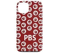 PBS Dark Red and White Repeating Logo Public Broadcasting Coque pour iPhone 13