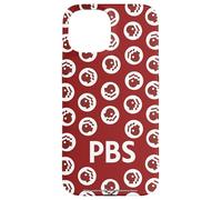PBS Dark Red and White Repeating Logo Public Broadcasting Coque pour iPhone 15