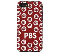 PBS Dark Red and White Repeating Logo Public Broadcasting Coque pour iPhone SE (2020) / 7/8