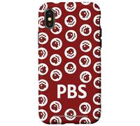 PBS Dark Red and White Repeating Logo Public Broadcasting Coque pour iPhone X/XS