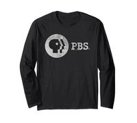 PBS Distressed Vintage Logo Public Broadcasting Service Manche Longue