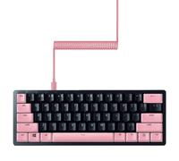 PBT - Compatibilit universelle - outil de retrait Keycap et stabilisateurs - Tactiquement enroul et conu - Cble en fibre tress - Quartz rose
