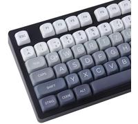 PBT German Keycaps 147 Keys Double Shot MOA Profile Keycap White-Grey Gradient Dye Sub Custom Keycaps for Cherry MX Switch ISO QWERTZ Layout Mechanical Keyboards