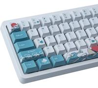 PBT Keycaps 100 Touches Cherry Profile Dye Sublimation Coral Sea Keycaps pour Disposition ISO/ANSI 61/64/68/87 Commutateurs Gateron MX Clavier Mécanique