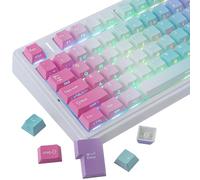 PBT Keycaps, 128 touches gradient keycaps, double shot Shine Through Side Printed Keycaps, Cherry Profile Dye Sublimation Custom Keycap for Cherry MX Switch Mechanical Keyboards