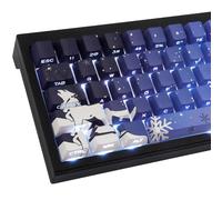 PBT Keycaps 131 Keys Blue Snow Wolf Keycaps, Double Shot Shine Through Side Printed Keycaps, Cherry Profile Dye Sublimation Keycap for Cherry MX Switch ANSI & ISO Layout Mechanical Keyboards