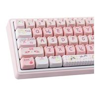 PBT Keycaps 140 touches Pink Meow Meow Cat Keycaps Dye-Sublimation Cute Keycap Mao Profile Custom Keycap for Cherry Gateron MX Swithes Mechanical Gaming Keyboards