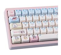 PBT Keycaps 142 touches Pink Blue Meow Meow Cat Keycaps Dye-Sublimation Cute Keycap Mao Profile Custom Keycap for Cherry Gateron MX Swithes Mechanical Gaming Keyboards