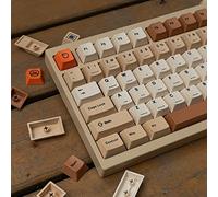 PBT Lot de 143 touches rétro pour clavier mécanique Cherry Gateron MX 60 % 65 % 70 % 75 % Beige