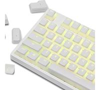 PBT Pudding Keycaps Rétroéclairé Double Cherry MX Key Caps ANSI ISO Layout OEM Profile Top Print avec porte-clés pour commutateurs 60%/87 TKL/104/108 MX blanc