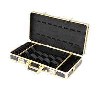 PBTERDTF Mallette de coiffeur portable - Organiseur de tondeuse à cheveux - Styliste professionnel - Mallette de transport - Organiseur d'outils de salon de coiffure (noir, doré)