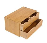 PBTERDTF Organiseur de bureau en bambou - Boîte à 3 tiroirs - Corbeille à courrier - Mini commode pour accessoires de bureau et collections de cosmétiques (3 tiroirs de type 1)